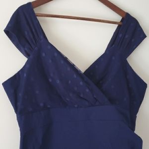 Torrid Plus Navy Blue Empire Waist Pinup style dress